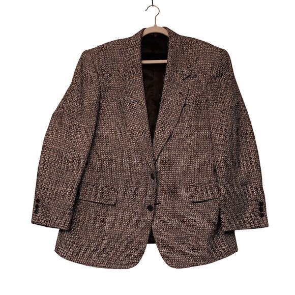 Dario Napoli Men's Sports Blazer 100% Silk Made in Italy Black and White Tweed - Picture 1 of 8